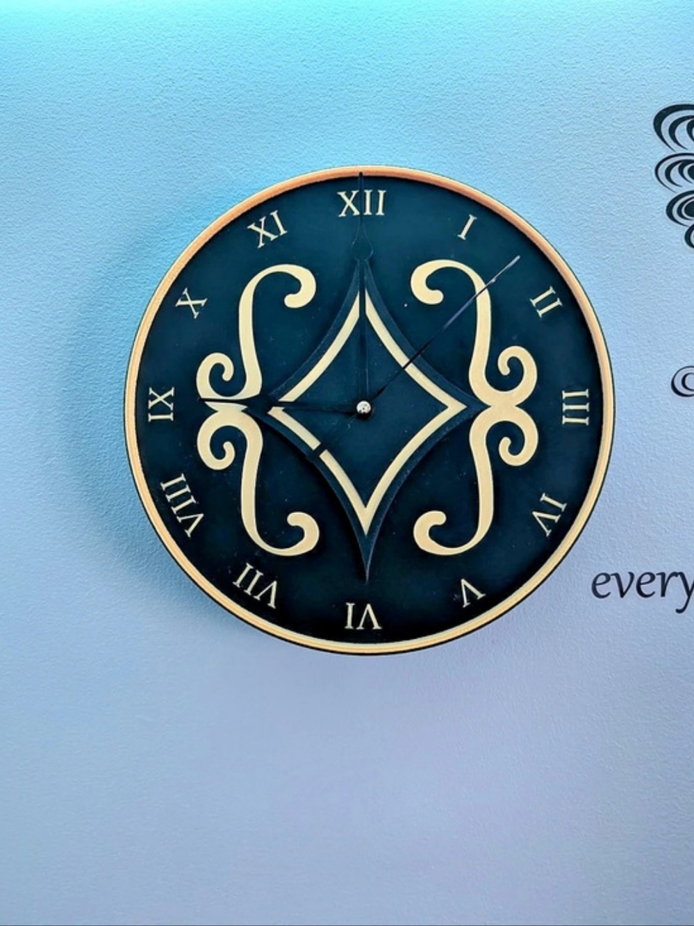 Black & Gold Roman Numeral Wall Clock